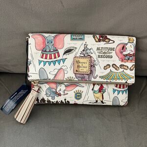 NWT Disney Parks Dumbo Print Dooney & Bourke Foldover Crossbody Bag/Purse